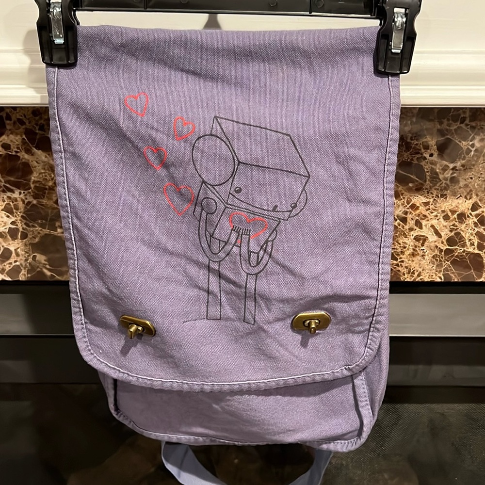 Cotton Canvas Laptop Crossbody Messenger Bag